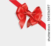 red and gold vector gift bow... | Shutterstock .eps vector #504556597
