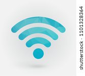 wifi icon in polygonal style... | Shutterstock .eps vector #1101328364