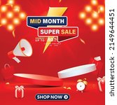 mid month super sale banner... | Shutterstock .eps vector #2149644451