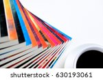 stack of fiction books with a... | Shutterstock . vector #630193061