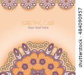 floral pattern in ethnic style... | Shutterstock .eps vector #484090957
