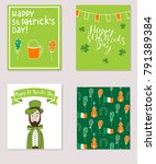 set of colorful cards for saint ... | Shutterstock .eps vector #791389384