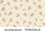 pretty vintage feedsack pattern ... | Shutterstock . vector #709823614