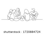 group of young people sitting... | Shutterstock .eps vector #1720884724