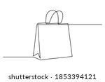 shopping bag in continuous line ... | Shutterstock .eps vector #1853394121