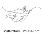 ghost in continuous line art... | Shutterstock .eps vector #1984163774