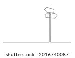 fingerpost in continuous line... | Shutterstock .eps vector #2016740087