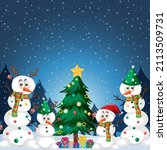 christmas poster template with... | Shutterstock .eps vector #2113509731