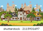 Medieval Village Scene With...