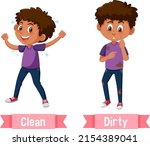 opposite english words clean... | Shutterstock .eps vector #2154389041
