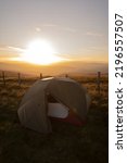 Small photo of A wild camping tent in the mountains of Wales UK Cadair Berwyn