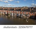 Small photo of WORCESTER, UK - 2023: Flooded homes in Worcestershire UK in the floods