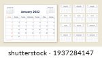 Calendar 2022 Year. Planner...