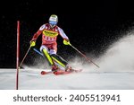 Small photo of Madonna di Campiglio, Trento, Italy. 22 December 2023. Canalone Miramonti, 3Tre Men’s Slalom, Audi FIS Ski World Cup 2023-24. #5, Manuel Feller, AUT