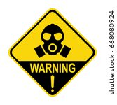 gas mask and warning sign... | Shutterstock .eps vector #668080924