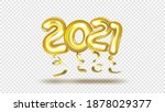 3d gold gel balloons numbers... | Shutterstock .eps vector #1878029377