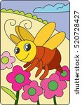 bee illustration for children.... | Shutterstock .eps vector #520728427