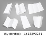 blank tri fold flyer with cover ... | Shutterstock .eps vector #1613393251