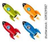 set. 4. rocket. spaceship.... | Shutterstock .eps vector #639329587