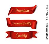 red ribbons. set. premium... | Shutterstock .eps vector #647878411