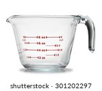 Glass measuring cup isolated on white background.