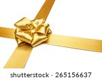 gold ribbons with bow isolated... | Shutterstock . vector #265156637
