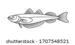 whiting outline. fish. isolated ... | Shutterstock .eps vector #1707548521