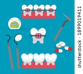 teeth  dentistry medical flat... | Shutterstock .eps vector #1899019411