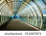 Beautiful Vortex like Pedestrian bridge showing vision and concept of architecture
one man walking down during in canary wharf of London with none around during covid-19, coronavirus pandemic