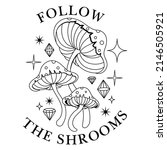 celestial sacral shrooms with... | Shutterstock .eps vector #2146505921