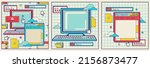 set of retro frames or square... | Shutterstock .eps vector #2156873477