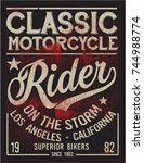 vintage bikers graphics and... | Shutterstock .eps vector #744988774