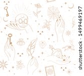 seamless pattern with astrology ... | Shutterstock .eps vector #1499469197