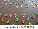 colorful english alphabet on... | Shutterstock . vector #765248734