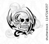 vector skull for tattoo and... | Shutterstock .eps vector #1147269257