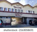 Small photo of LOS ANGELES, April 26th, 2022: Wild Card Gym Hollywood building exterior, wide shot of entrance. Freddie Roach, Manny Pacquiao's trainer, owns the famous boxing gym on Vine street.