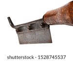 Small photo of Backsaw with wooden handle isolated on white background with clipping path