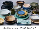 Set Of Empty Ceramic Tableware  ...