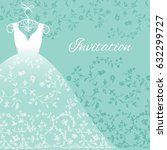 wedding dress with floral lace... | Shutterstock .eps vector #632299727