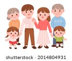 three generations of extended... | Shutterstock .eps vector #2014804931