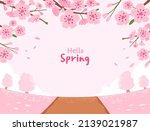 hello spring  a landscape of... | Shutterstock .eps vector #2139021987