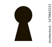 Black keyhole on white background. Mysterious door lock. Vector