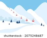 snow resort in mountain with... | Shutterstock .eps vector #2075248687