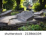 Broken Gravestone At Old Jewish ...