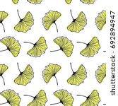 Ginkgo Leaves Seamless Pattern