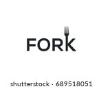 unique fork text creative logo | Shutterstock .eps vector #689518051