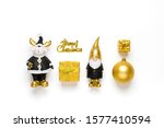  elf  deer  gift box  bauble... | Shutterstock . vector #1577410594