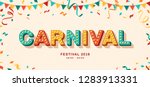carnival card or banner with... | Shutterstock .eps vector #1283913331