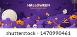 happy halloween banner or party ... | Shutterstock .eps vector #1470990461
