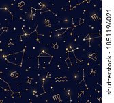 seamless pattern of zodiac... | Shutterstock .eps vector #1851196021